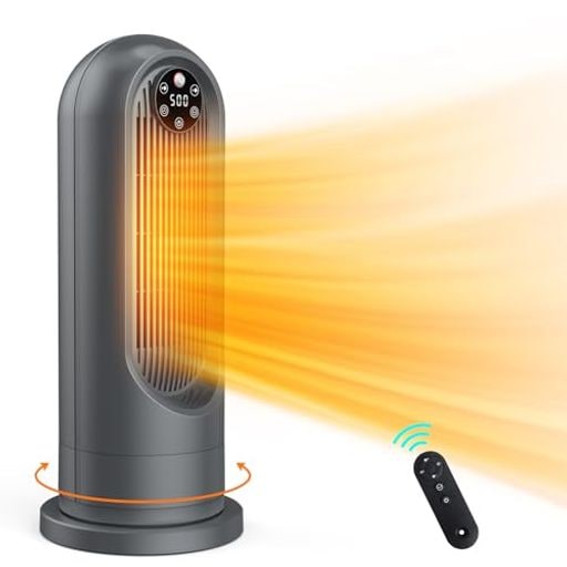 セラミックヒーター【人感センサー付き& 2秒速暖】電気ファンヒーター セラミックファンヒーター 1200W 3段階風量切り替え1-8Hタイマー設定可 100左右首振 暖房器具 省エネ 電気 リモコン付 8,146円