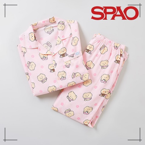 SPAO こわれたクマ 長袖パジャマ (LIGHT PINK) パジャマ アクセサリー 人気商品 限定版