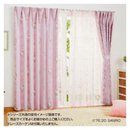 サンリオ キティ ドレープカーテン2枚セット 100×200cm SB-521-S