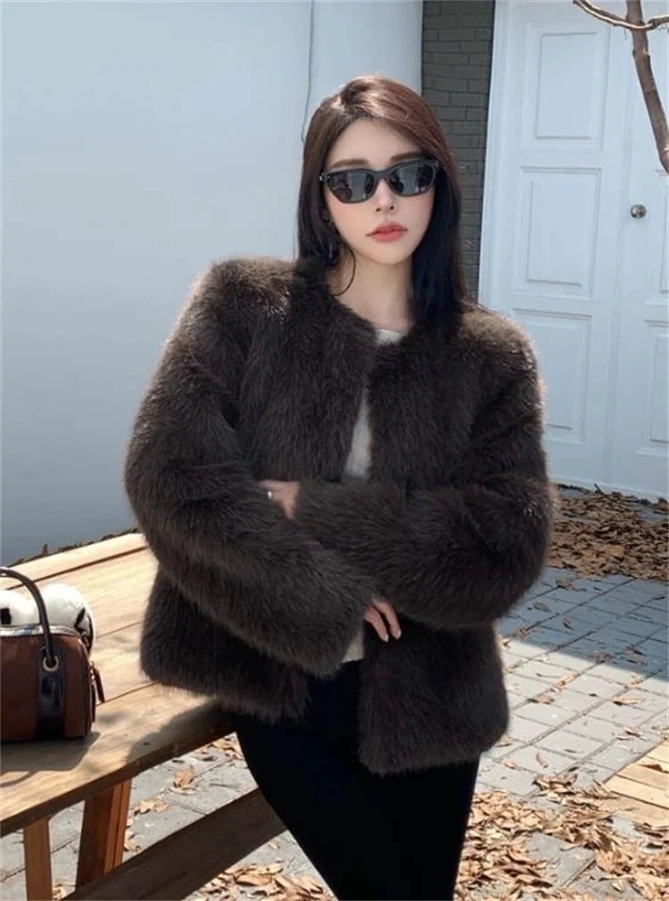 スタイル 環境保護 毛皮のコート スリム コート ギャザリング あったか ファー毛皮 上品映えラッキーボックス
