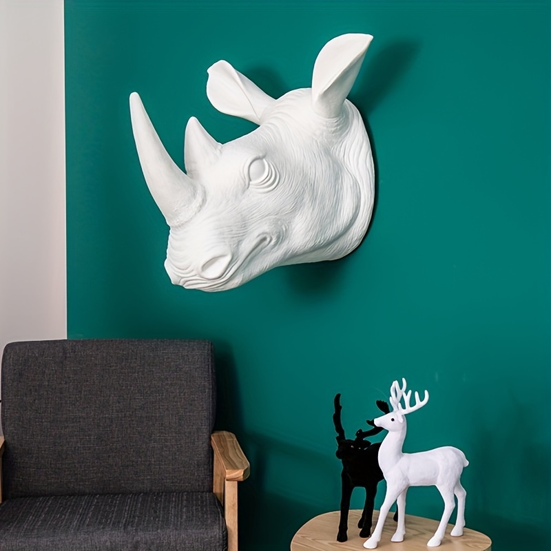 壁掛け インテリア 装飾品 動物 頭 ウォールインテリア 北欧 シンプル 白 黒 ホワイト ブラック リビング ダイニング 玄関 7,565円