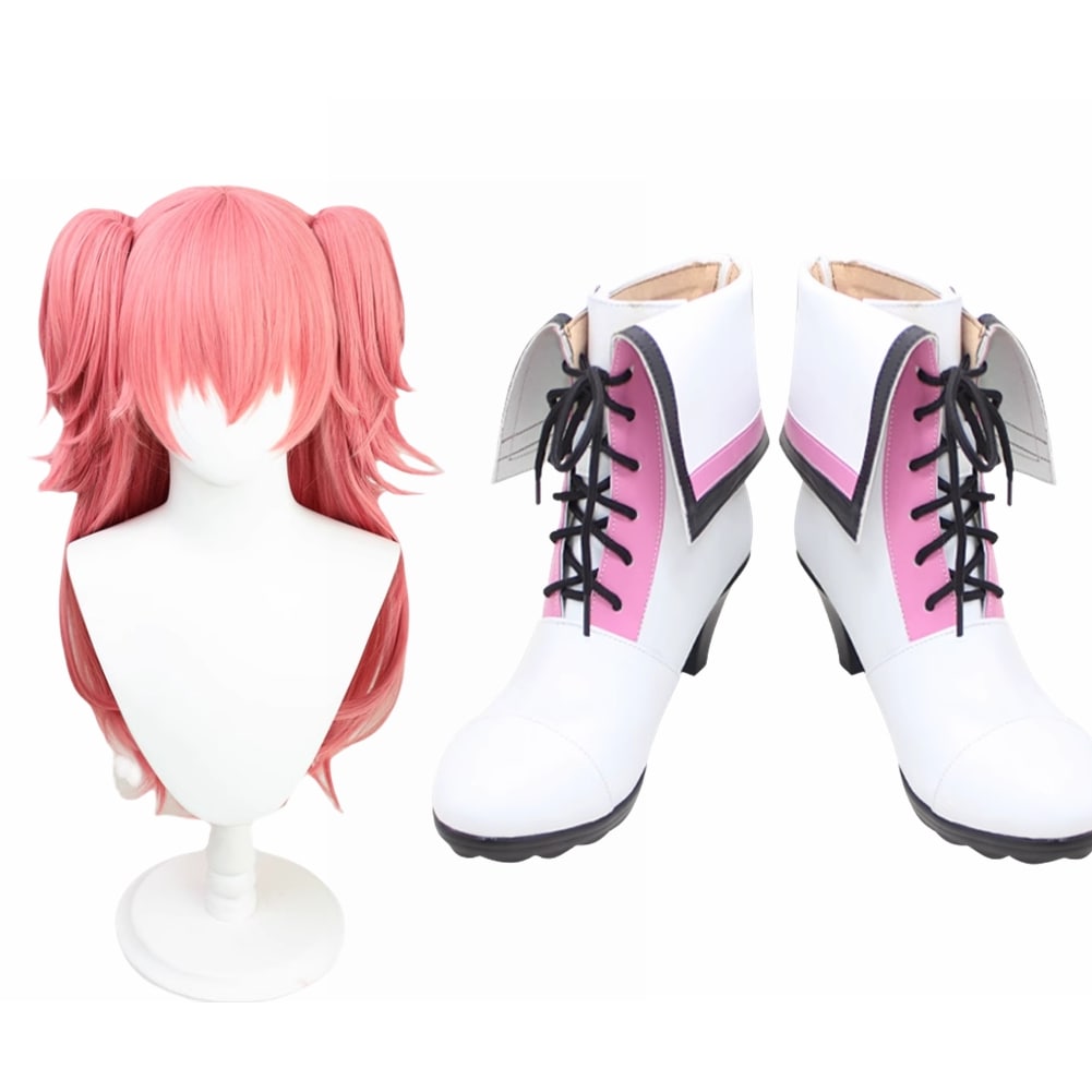 コスプレ靴 ブーツ コスプレ 桃井 愛莉 ももい あいり ウィッグ付き 演出服 アニメ 祭り ハロウィン クリスマス 学園祭 文化祭 仮装