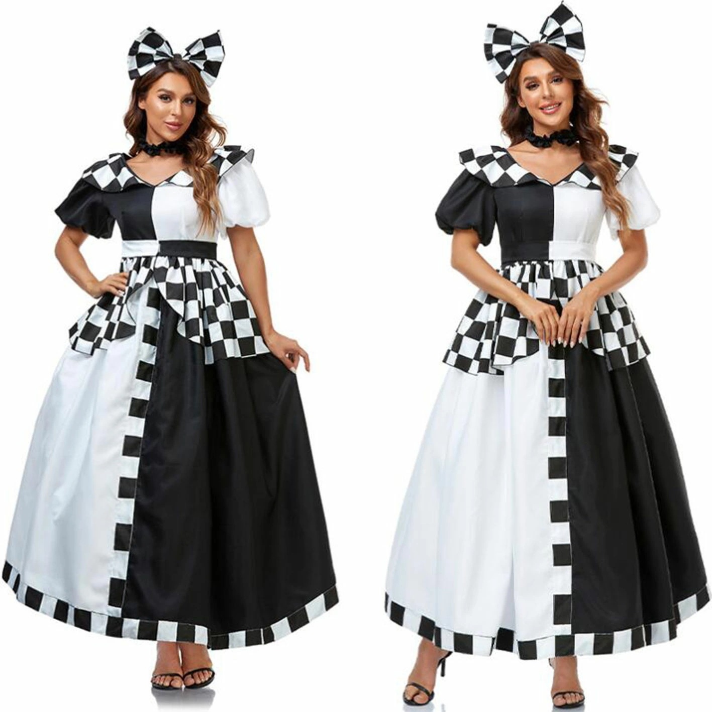 大人用コスプレ衣装 半袖ワンピース ロング丈ワンピース フレア ハロウィン衣装 ハロウィンコスチューム 女王様 魔女 魔法使い cosplay 無地 舞台衣装 仮装 舞台劇 イベント 変装 学園祭 舞