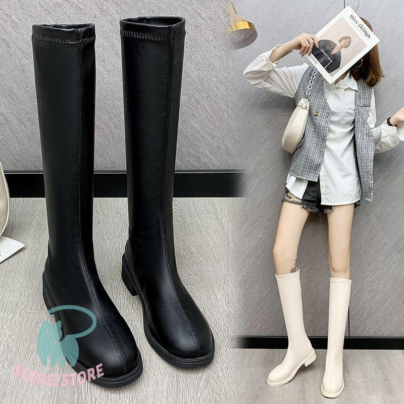 大人気！ ロングブーツ レディース ブーツ 秋冬用 通勤 通学 おしゃれ 痛くない スクエアトゥ 防寒 PU 新作 ローヒール 履きやすい ファスナー付き