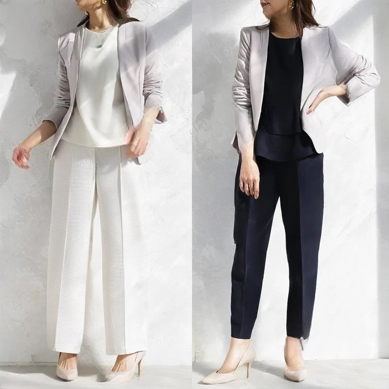 セット アップ 2025春新作 セットアップス一ツ文化祭 学園祭入学式 ママ スーツ 韓国ファッション 卒業式 ママ スーツ 新作登場 2点セット スーツジャケットカジュアル 2点セット