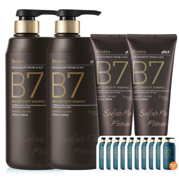 B7 弱酸性フケ抜け毛シャンプー1000ml+1000ml+200ml+200ml+10枚