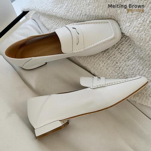 女性スクエアトゥペニーローファーシューズ MT02