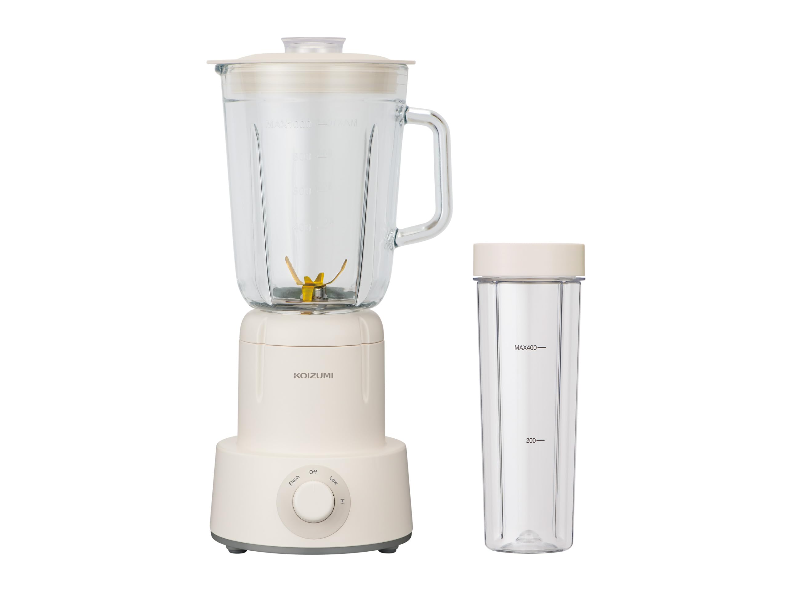 コイズミ ミキサー 1000ml タンブラー付き ガラスジャー ホワイト KMX-1001/W