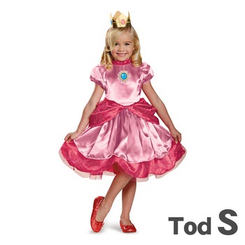 コスプレ 仮装 スーパーマリオブラザーズ ピーチ姫 子供用 S(2T) 【 コスプレ 衣装 ハロウィン 仮装 コスチューム 子供 アニメ キッズ ゲームキャラ キャラクター こども パーティーグッズ