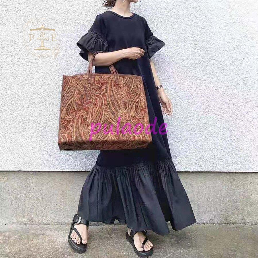 ワンピース レディース 40代 夏 きれいめ 夏 半袖 フレアワンピ 体型カバー マキシ 50代 30代 ロングワンピース 着痩せ 韓国風 おしゃれ 新作ブラック