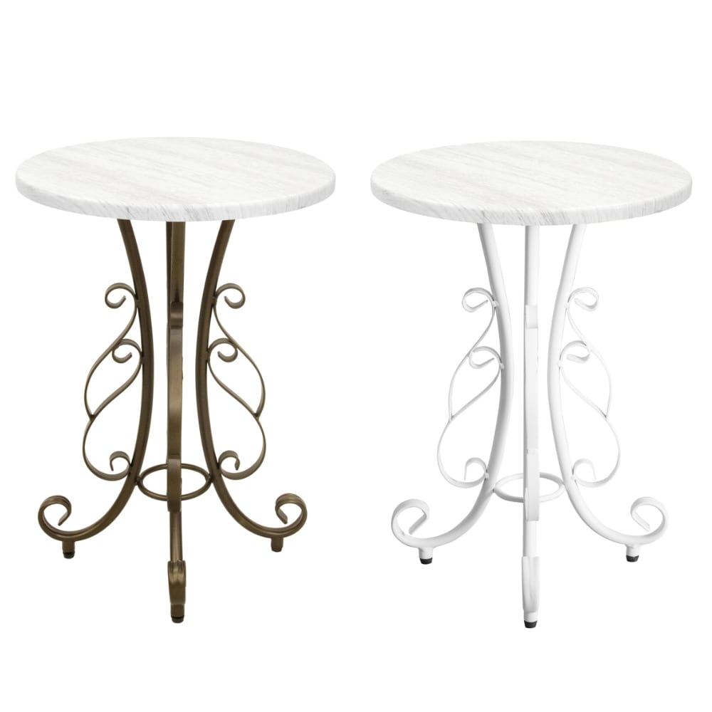 サイドテーブル ラウンドテーブル ナイトテーブル 円型 ST-400 アイアン 姫系 北欧 花台