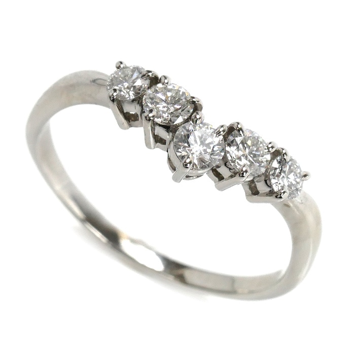 MIKIMOTO ミキモト Pt950プラチナ リング・指輪 ダイヤモンド0.58ct 19.5号 4.3g レディース 中古 美品