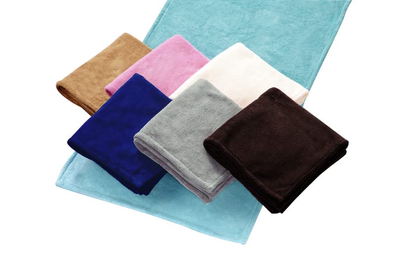 マイクロファイバーベロアミニバスタオル12枚ブルー