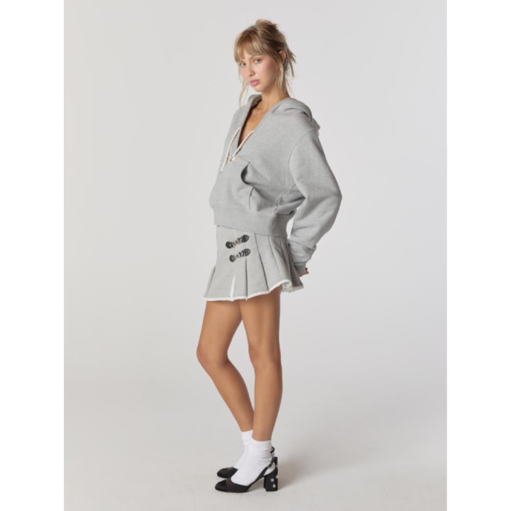 GLOWNY CIAO BUCKLE MINI SKIRT GRAY GY24FASK007