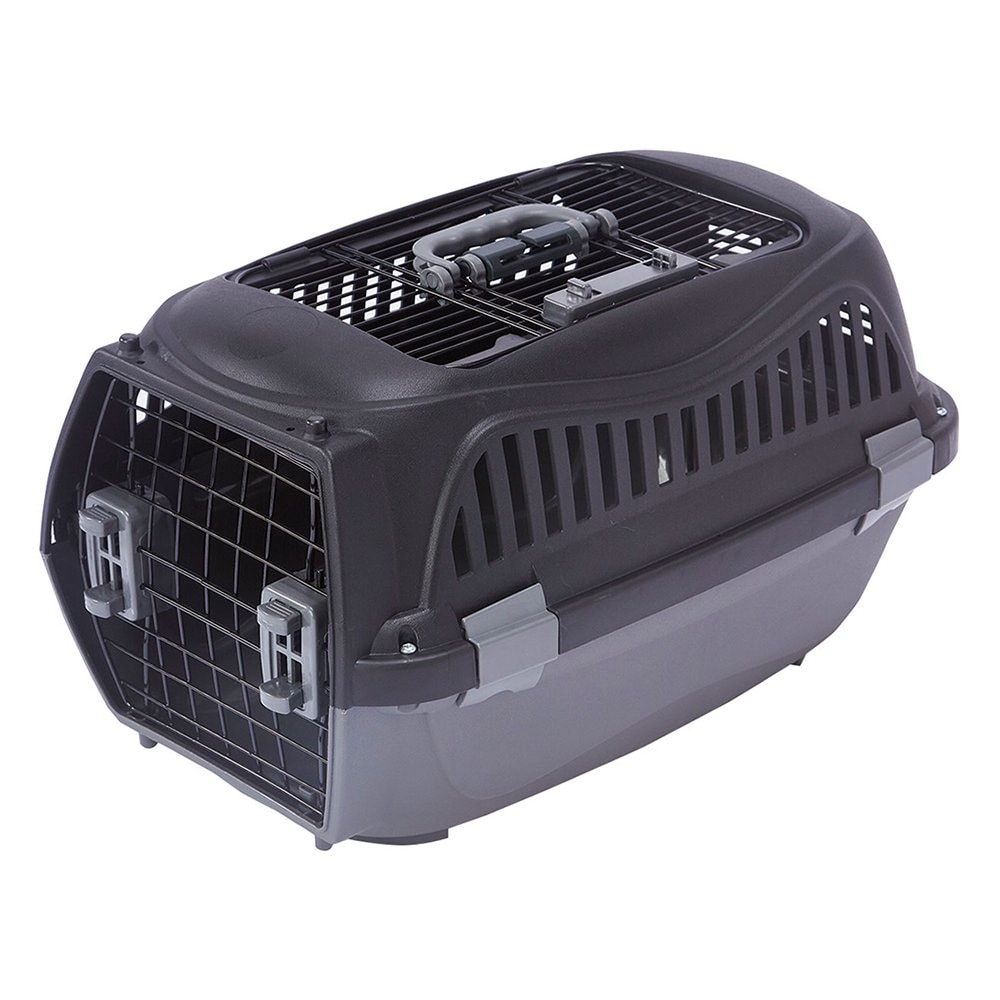 アウトレット品　犬猫用キャリー　ハウスにしやすい２ドアスマイルキャリープラス　Ｓ　ブラック　訳あり　ＣＲＣ40―67―15―10―00