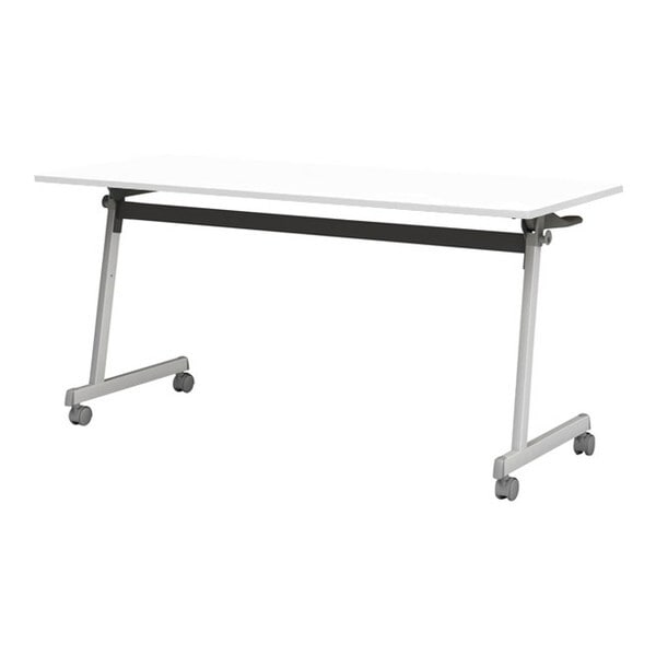 フォールディングテーブルFT89 W1500×D450×H720 ホワイト 棚有り・幕なし FT89Z-1545T-W メーカー直送