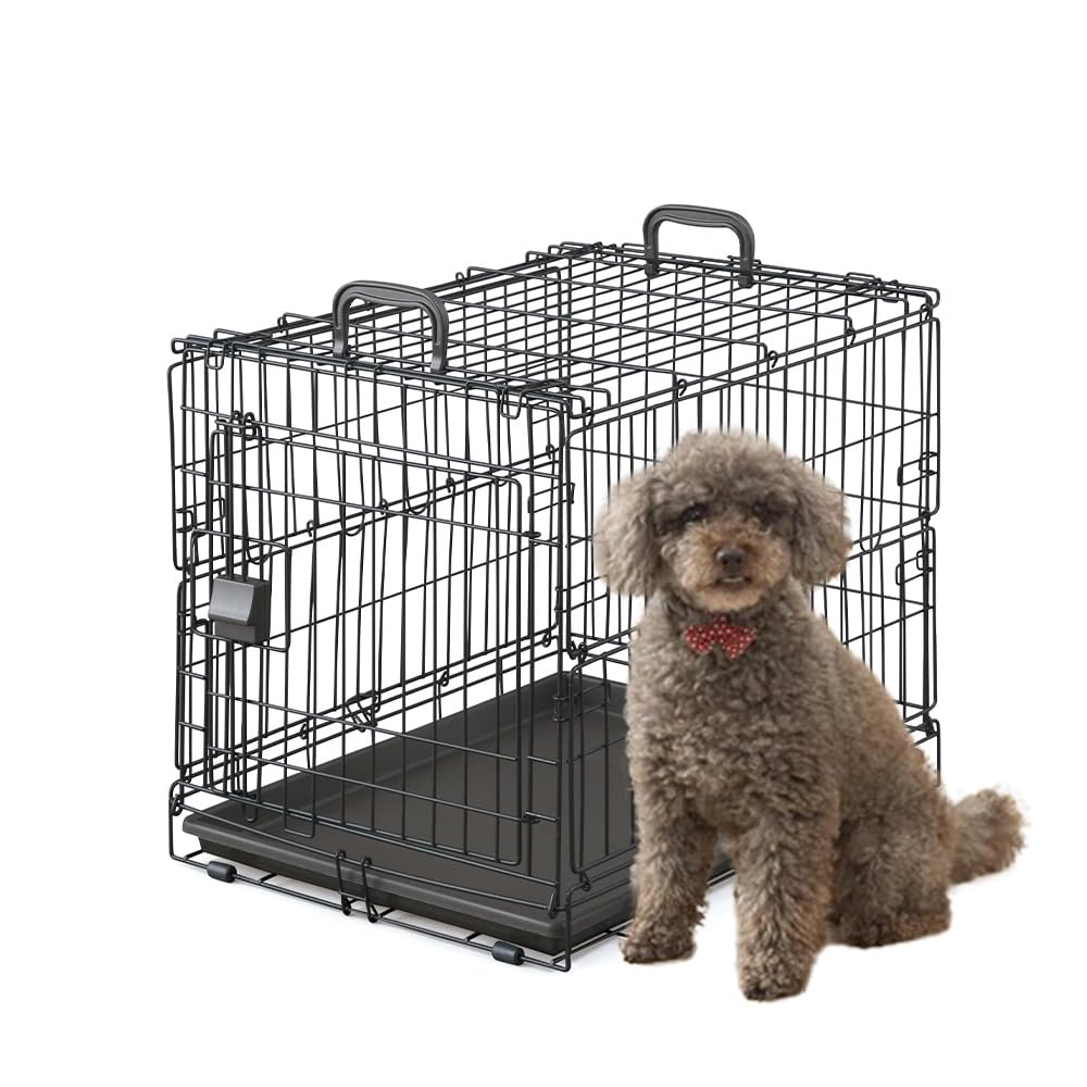 犬 猫 ケージ 折りたたみ アイアンブラック 小型犬用 幅46×奥行63×高さ50cm