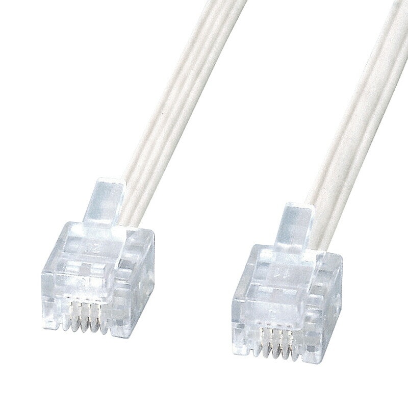 （まとめ買い）エコロジー電話ケーブル ホワイト 10m TEL-E4-10N2 [x3]