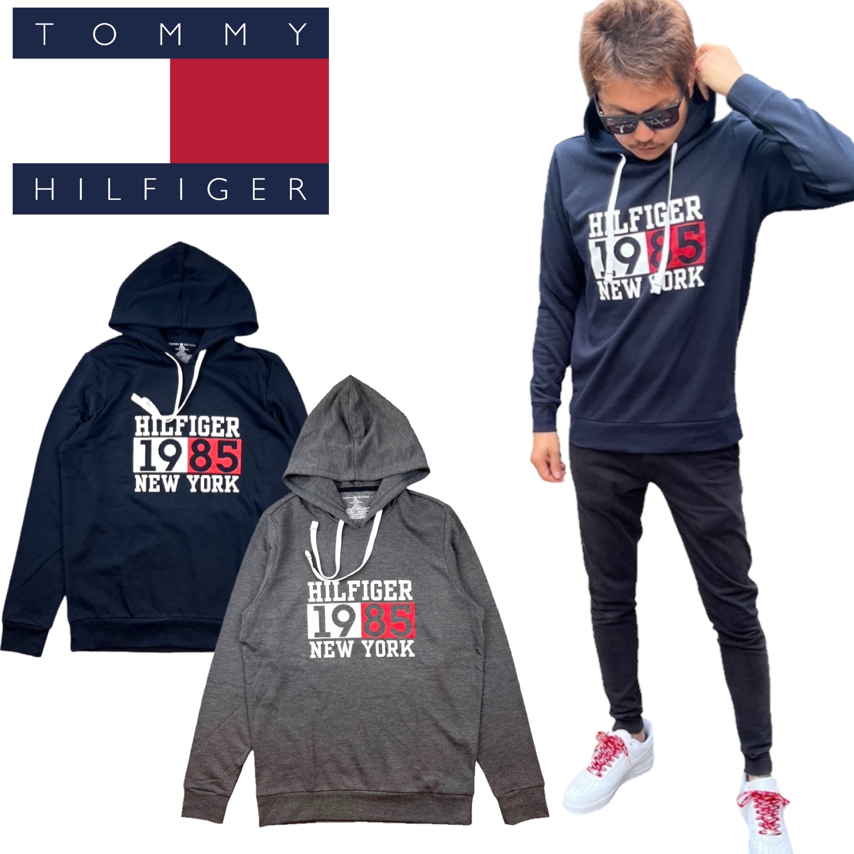 トミーヒルフィガー Tommy Hilfiger パーカー 薄手 ロンT 長袖 09T4457 スウェット 裏起毛 メンズ レディース 部屋着 フーディー ルームウェア TOMMY H