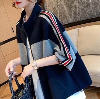 カジュアルジャケット アウター ジャケット 長袖 ドロップショルダースリーブ ファスナー 前開き 綿 ポリエステル コットン シンプル カジュアル 大人 おしゃれ メンズライク ボーイッシュ スポーテ