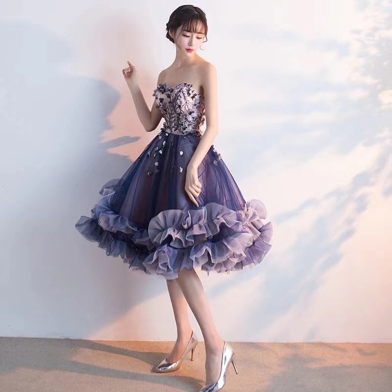 カラーウェディングドレス新しいホストパフォーマンス学生ボーカルソロアートテスト服チュチュスカートロングイブニングドレス女性