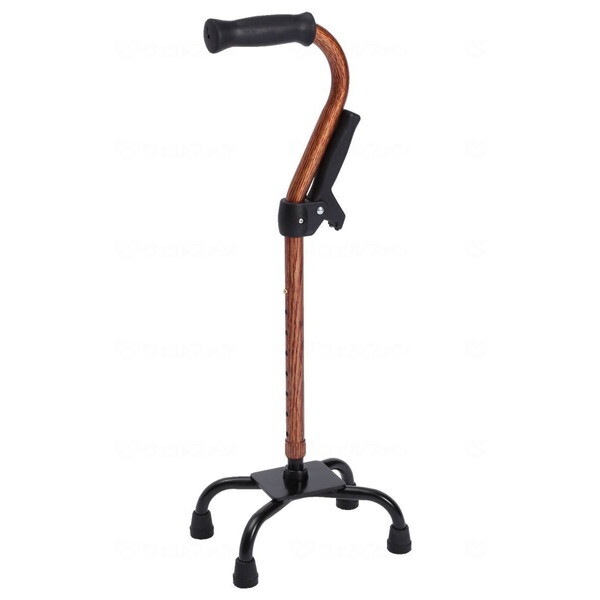 フジホーム 四点杖補助グリップ付 木目ブラウン WB3802 メーカー直送