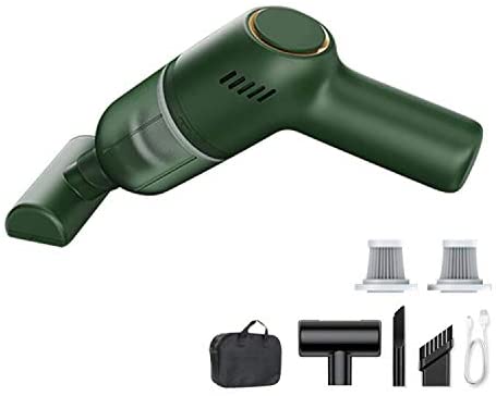 【本日限定価格】 Ranbow 緑 静音 車/家庭用 ミニ ハンディクリーナー 強力吸引 コードレス