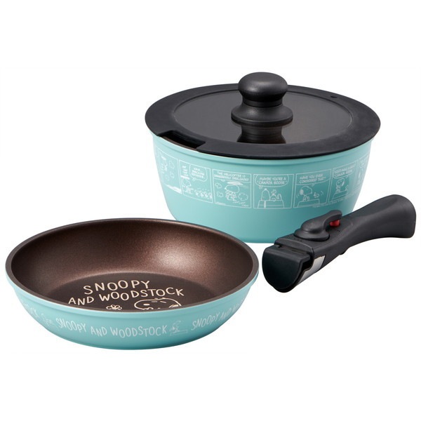 スヌーピー ANFP2 [取っ手が取れる 鍋&フライパンセット (IH対応)]