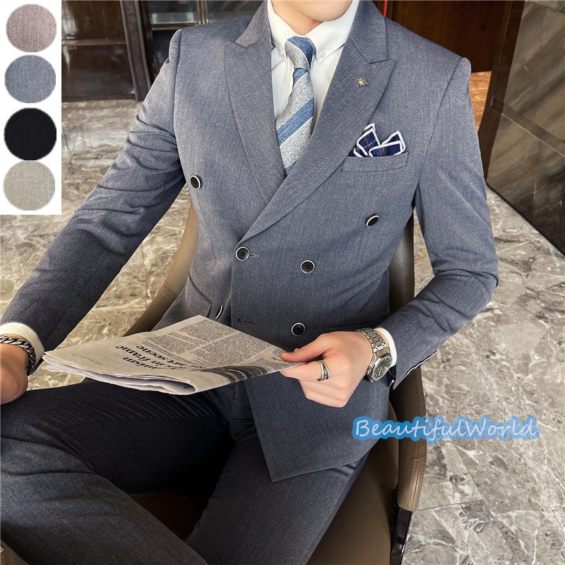 スーツ メンズ ビジネススーツ 3ピーススーツ スーツセットアップ カジュアルスーツ無地 フォーマルスーツ 洗える 紳士服 通勤 結婚式X18