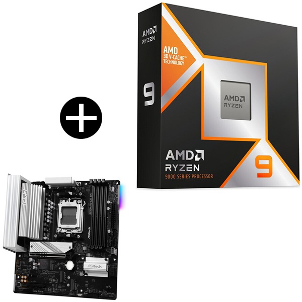Ryzen 9 9950X3D CPU + ASRock B650M Pro X3D WiFi マザーボード セット
