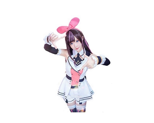 ウィッグ付き Kizuna AI 風 コスチューム 人工知能 バーチャルYouTuber 絆愛 AI