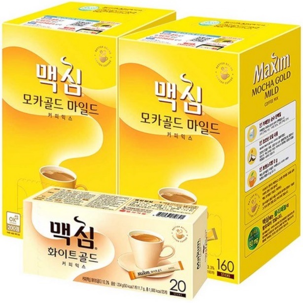 モカゴールド マイルド コーヒーミックス 320ea(160ea*2CTNS) + ホワイトゴールド コーヒーミックス 20ea(1CTN)