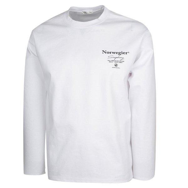 男性用ノルウェーブントラウンド長袖Tシャツ RB-TSA-Q007- ホワイト