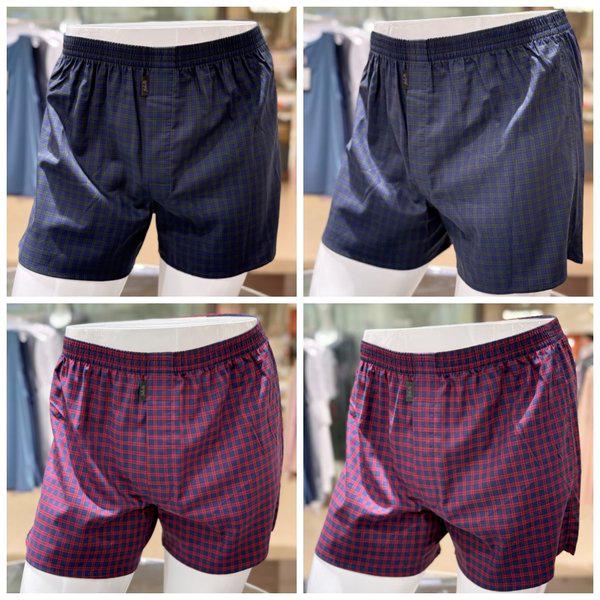 男性サルート先染め綿チェックトランクスSET (WMP5422D SET)