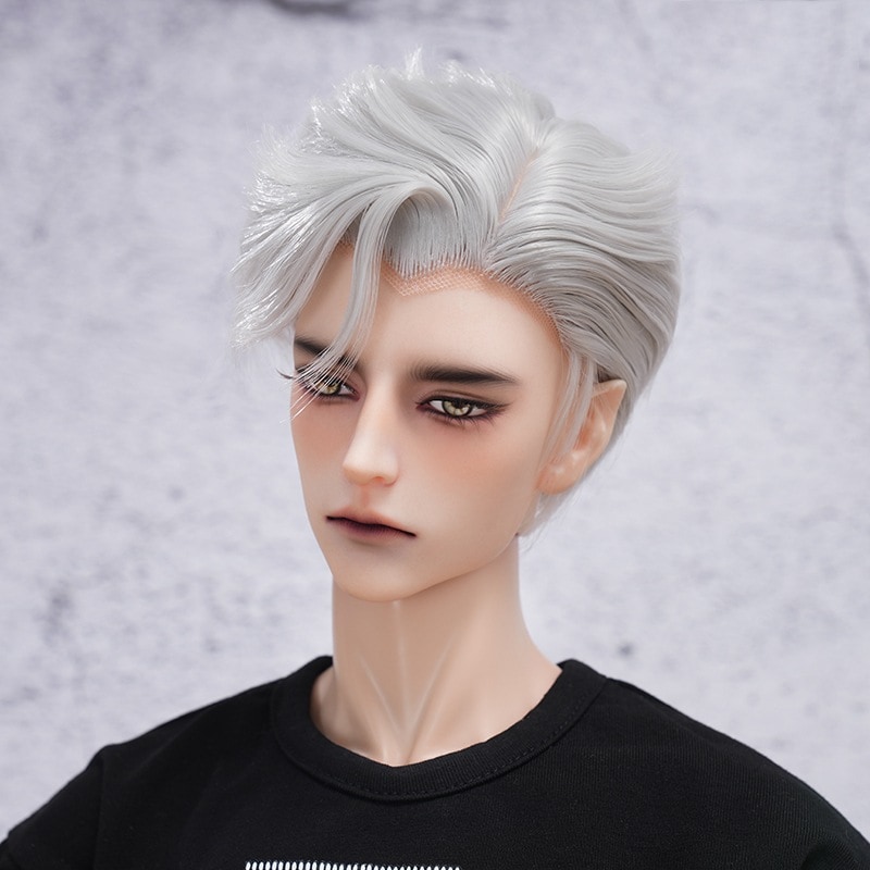 1/3 BJD ドール ウィッグ スタイルあり ショート ブラック シルバー ゴールド 小顔SD/SDサイズドール用ウィッグ 手入れ