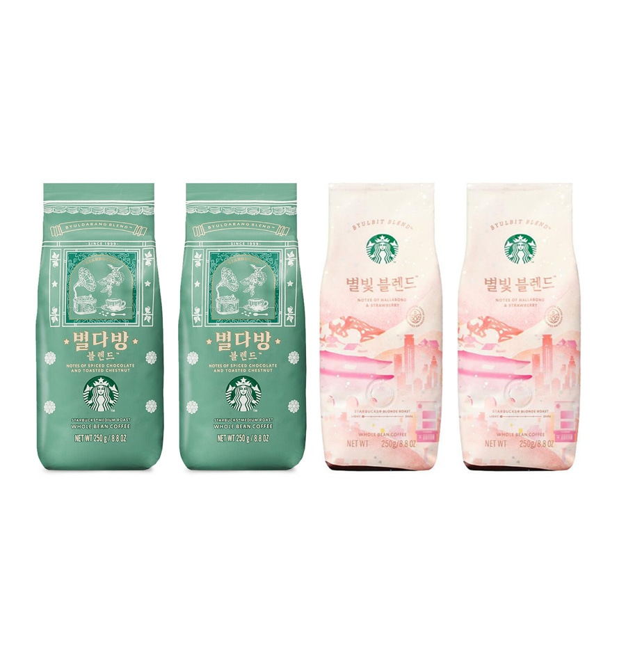 별다방 ビョルダバン + 별빛 ピョルビッ ブレンド コーヒー豆 ホルビン 250g 各2袋ずつ 計4袋 1000g 韓国スターバ グッズ