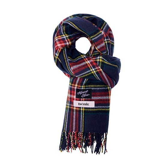 [NCTタイル, SHINeeミンホ着用ALMOSTBLUE X BENIRコラボ製品] ALMOSTBLUE X BENIR WEEKLY MUFFLER BLUEBERRY WINE