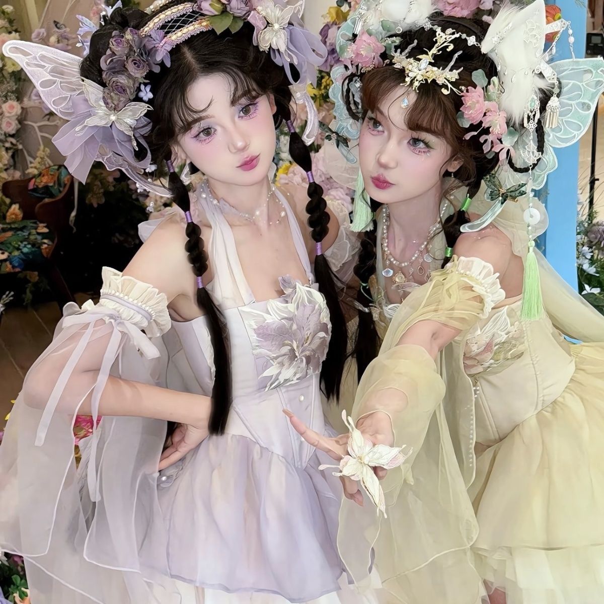 甘い新型仙気Lolitaデザインロリータ小花神復刻バレエ風アイリス小ハスの花