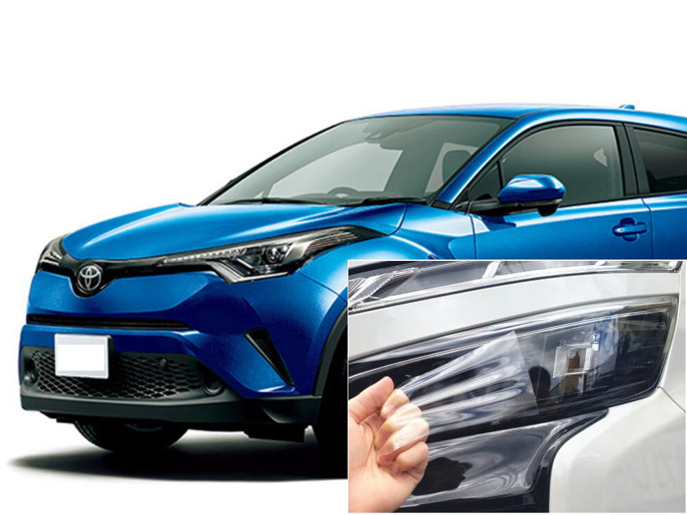 ヘッドライトプロテクションフィルム (C-HR ハイブリッド ZXY 10型) 車種専用 カット済み 左右セット ヘッドライト保護 ZYX10 トヨタ用