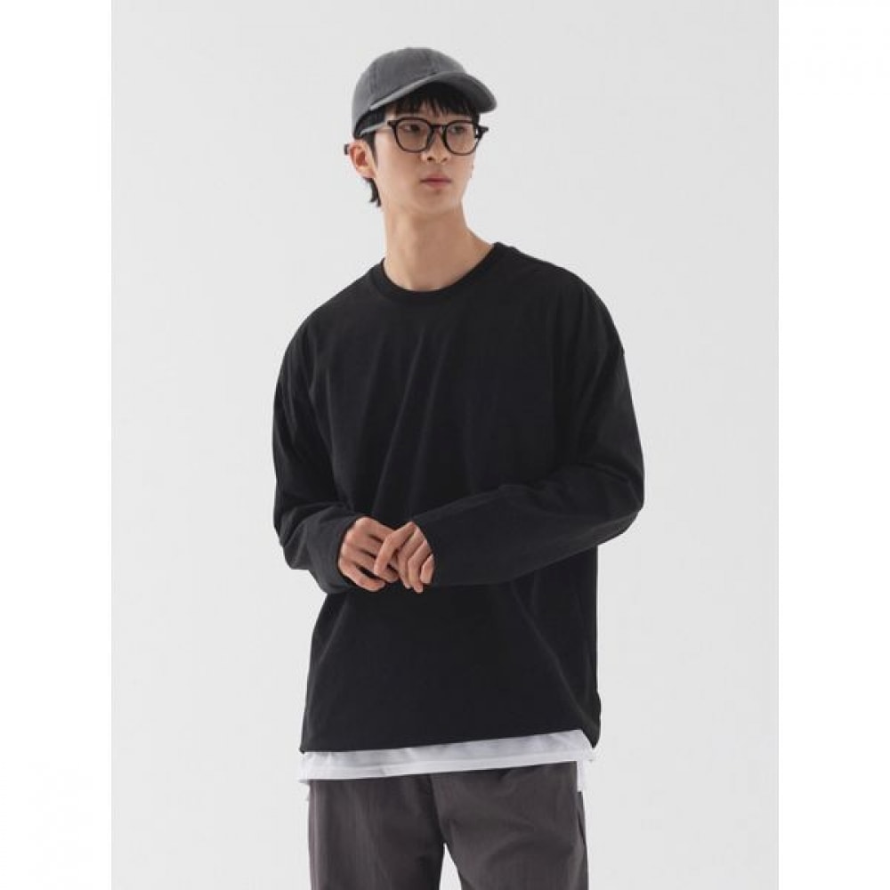 [Pianer] バイオコットンロングスリーブTシャツ (ブラック)