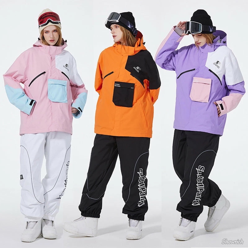 スノーボードウェア 上下セット セットアップ ジャケット アウター ロングパンツ ボトムス ズボン レディース メンズ スノボウェア スキーウェア 耐水圧10000mm 男女兼用 防水 防雪 韓国風