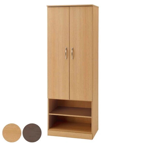 ワードローブ 棚付 壁面収納 木目調 シンプルデザイン 幅60cm