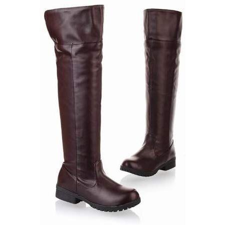 【品質保証 一部分3日出荷】進撃巨人 コスプレ ロング ブーツ 筒丈47cm ヒール高3cm 普段使いにも サイズ 25.026.5cm ブラウン ブラック