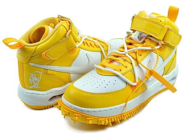 オフホワイト エアフォース 1 ミッド SP dr0500-101 レザー グリム リーパー ホワイト バーシティー イエロー