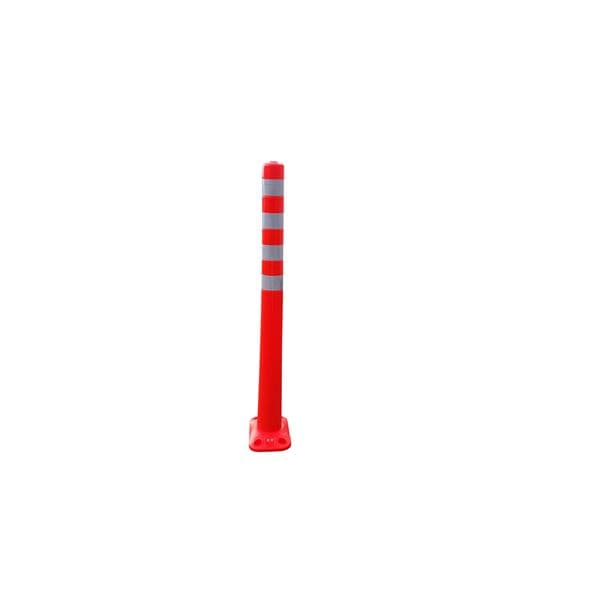 (1本)ポリウレタン製視線誘導標/ソフトコーン (ベース式/4点固定) 高さ1000mm 専用固定アンカーセット