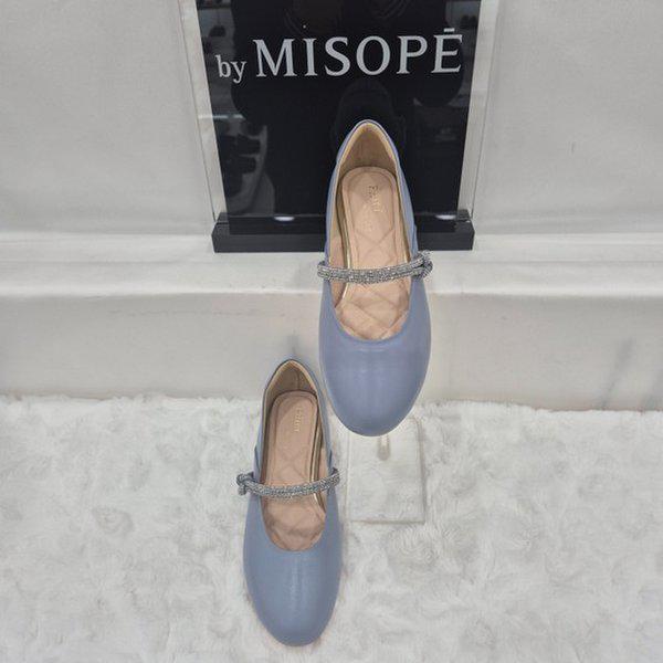 By 女性用ジュエリーストラップ フラットシューズ 112HT435SZ004 SKY 3 JJ