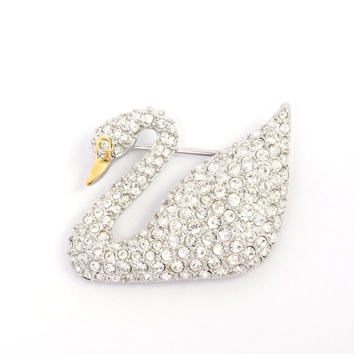 【美品】スワロフスキー スワン　SWAN 【ブローチ】
