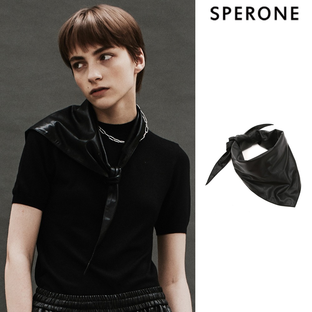 [SPERONE] Eco Leather Triangular Scarf