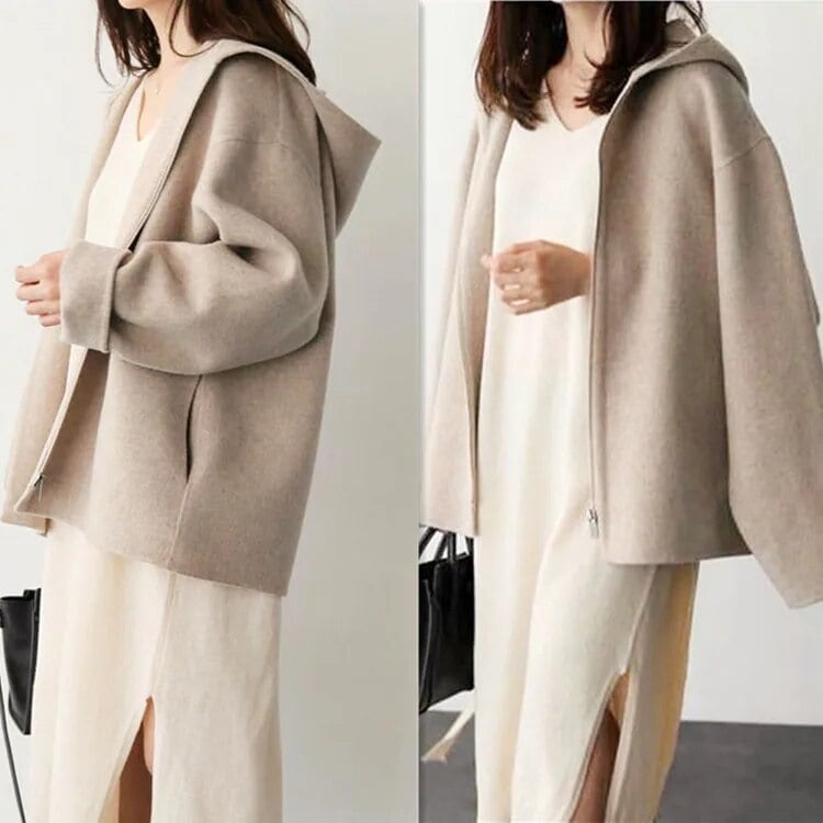 2color レディース パーカー ジップアップパーカー オーバーシルエット ビッグシルエット