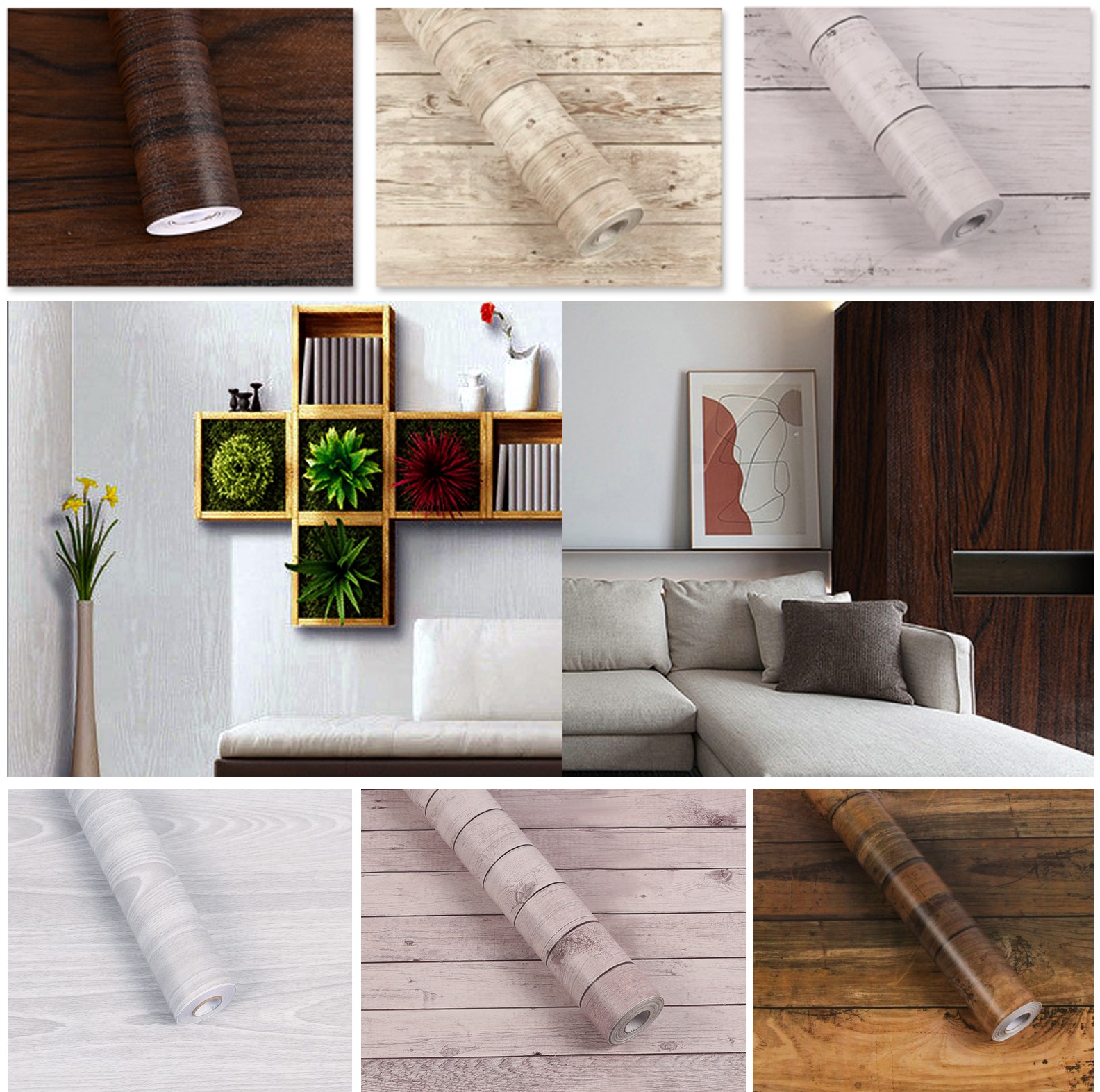 壁紙 壁紙シール 10m はがせる リメイク 白茶色 リフォーム Diy 高級品市場 アクセントクロス 木目